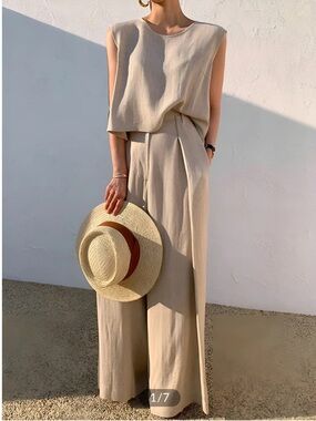 Commense Linen Blends Casual Pants Set Size XS NWT